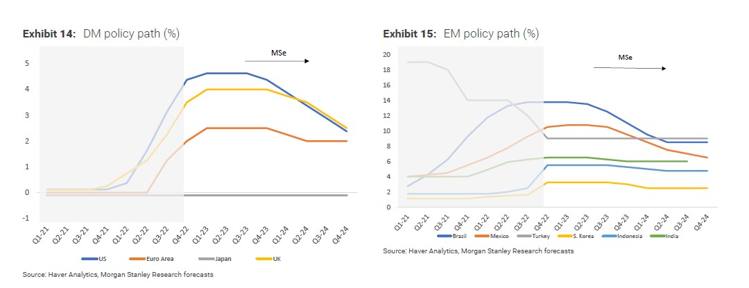 Graf 8 - Centrálne banky by v prvej polovici budúceho roka mali zastaviť zvyšovanie úrokových sadzieb Graf 8 - Centrálne banky by v prvej polovici budúceho roka mali zastaviť zvyšovanie úrokových sadzieb