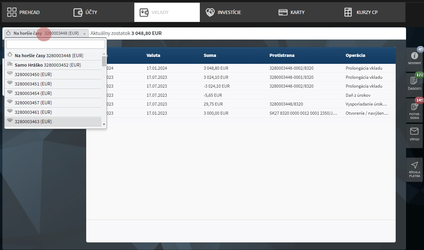 zalozenie terminovaneho vkladu 04 Založenie termínovaného vkladu